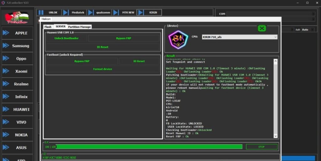 How to Bypass FRP Huawei P-Smart 2019 POT-LX1AF Free by SK Unlocker V23